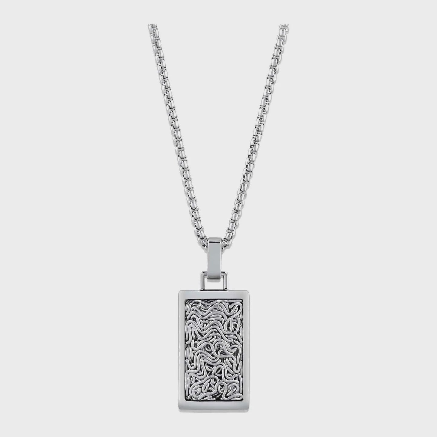 Unique & Co Stainless Steel Pendant Matte and Polished  AN-139/50cm