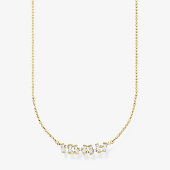 Thomas Sabo 18ct Yellow Gold Plated White Cubic Zirconia Necklace KE2095-414-14