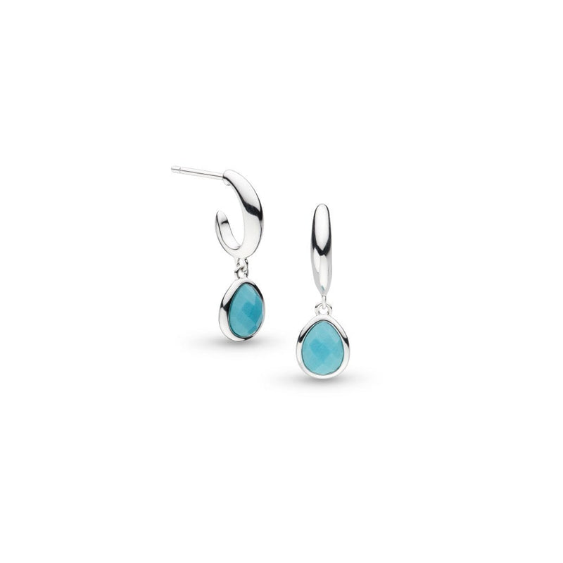 Kit Heath Coast Pebble Azure Gemstone Hoop Drop Earrings 50172MG