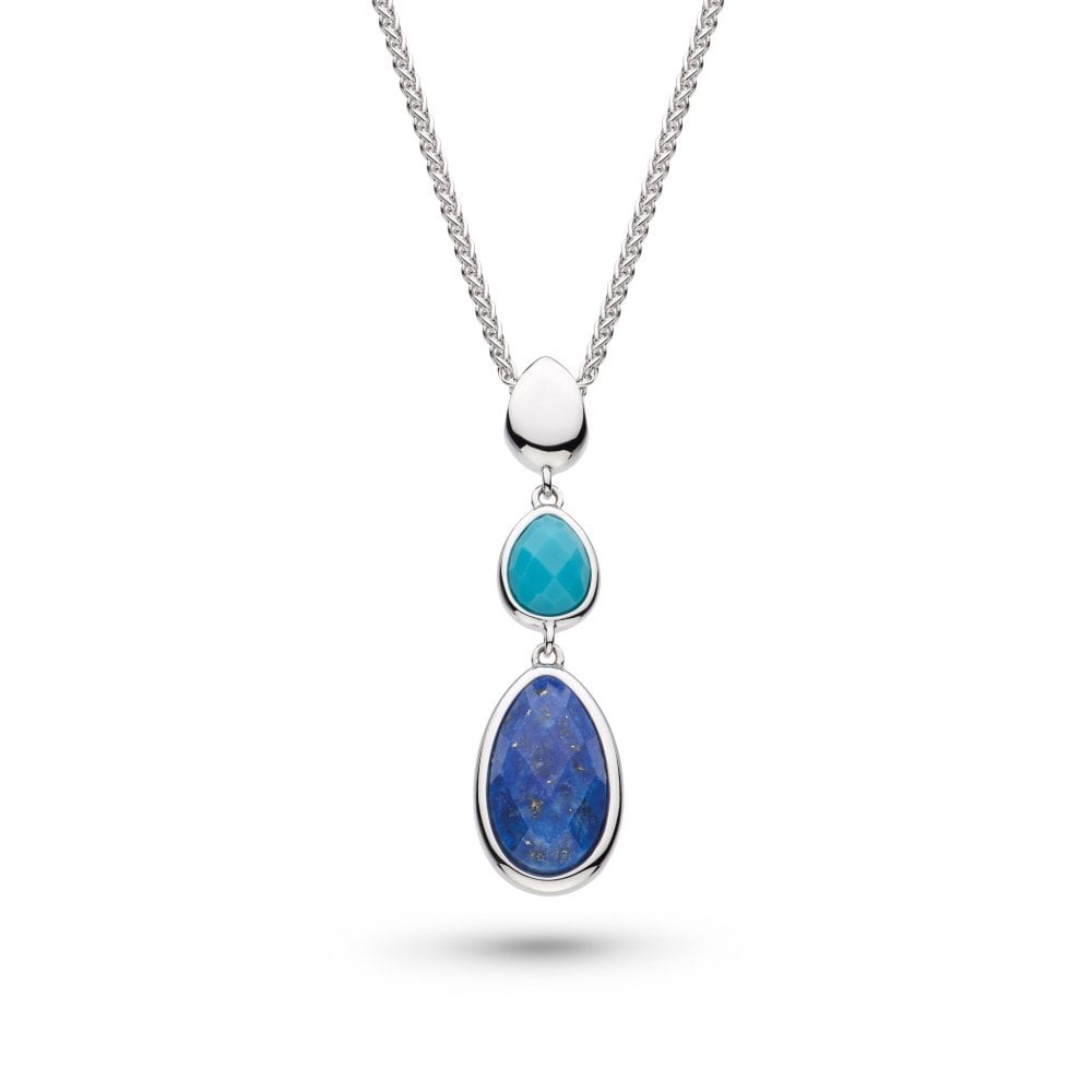 Kit Heath Coast Pebble Azure Gemstone Trio Droplet Necklace 90175LMG