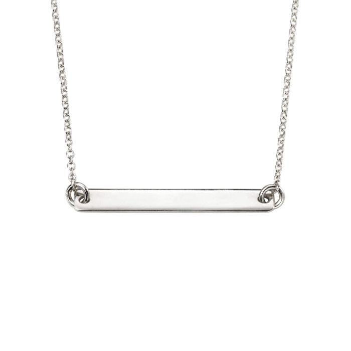 Silver Engravable ID Bar Necklace 42cm-47cm N4044