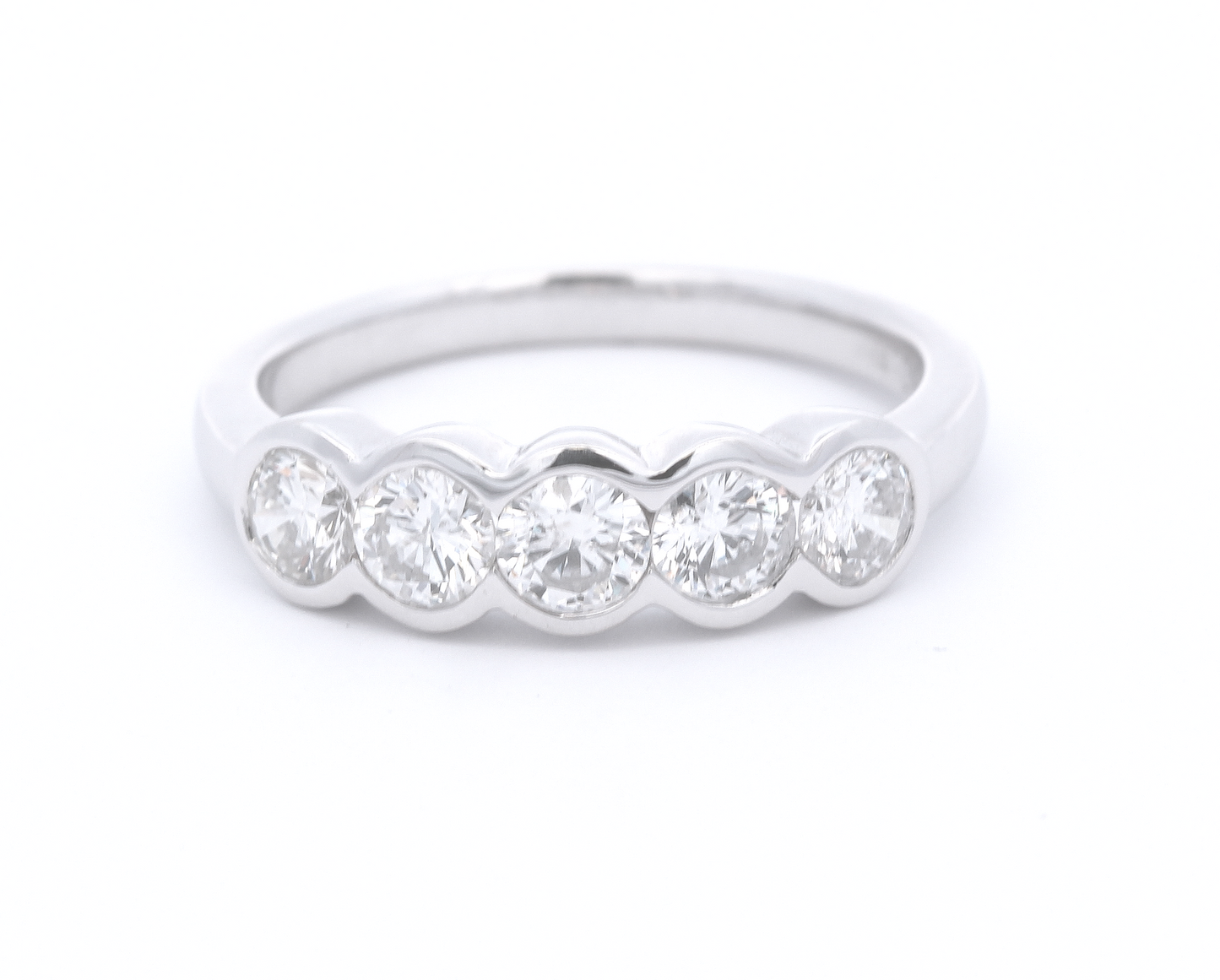 18ct Gold Rubover 5 Stone Diamond Ring 1.00ct