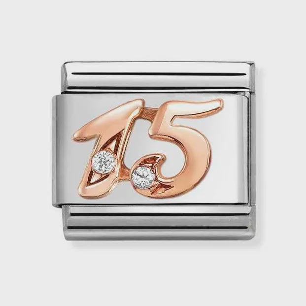 NOMINATION Classic Rose Gold Number 15 Charm 430315-15