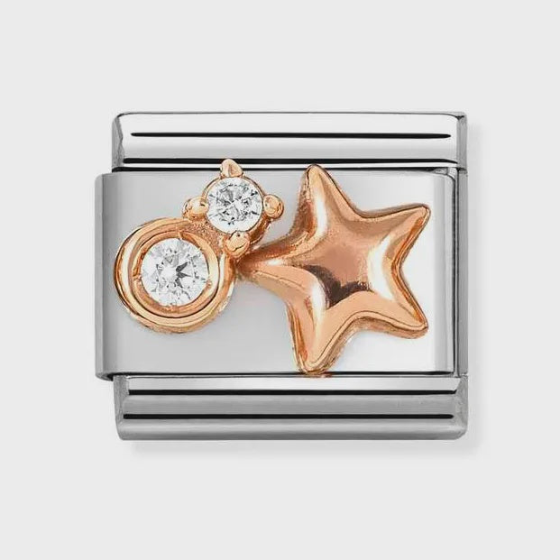 NOMINATION Classic Rose Gold Star with CZ Charm 430305-50