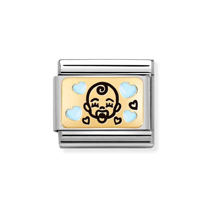 NOMINATION Gold Light Blue Baby 030289/02