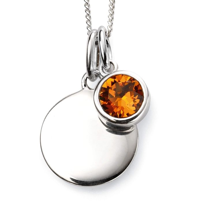 Silver Birthstone Pendant Set