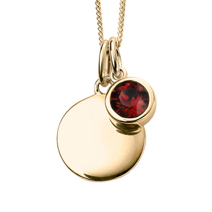 Gold Plated Birthstone Pendant Set