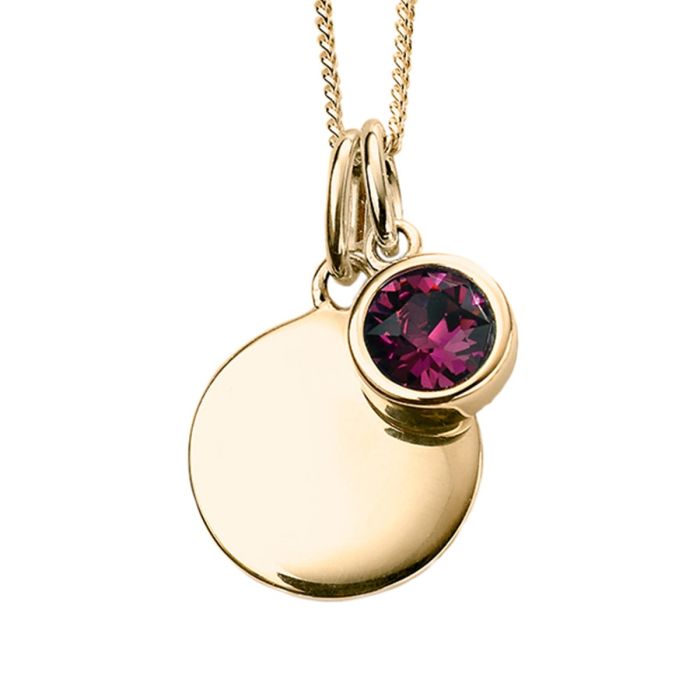 Gold Plated Birthstone Pendant Set