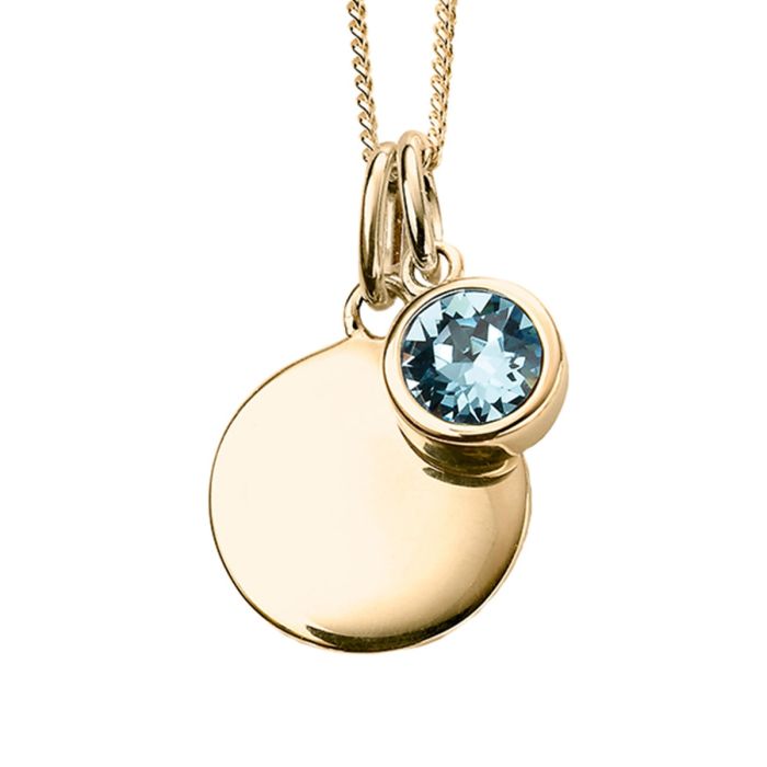 Gold Plated Birthstone Pendant Set