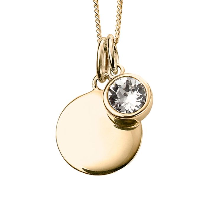 Gold Plated Birthstone Pendant Set