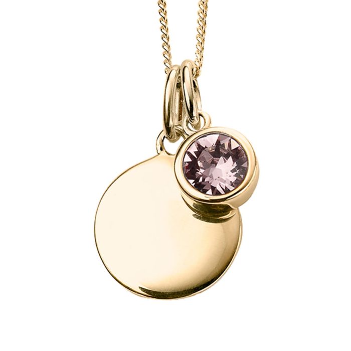Gold Plated Birthstone Pendant Set