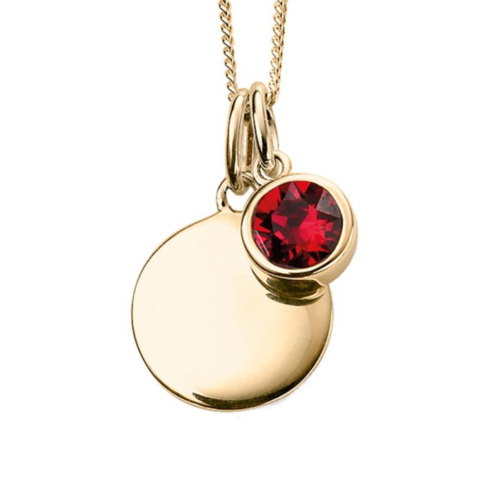 Gold Plated Birthstone Pendant Set