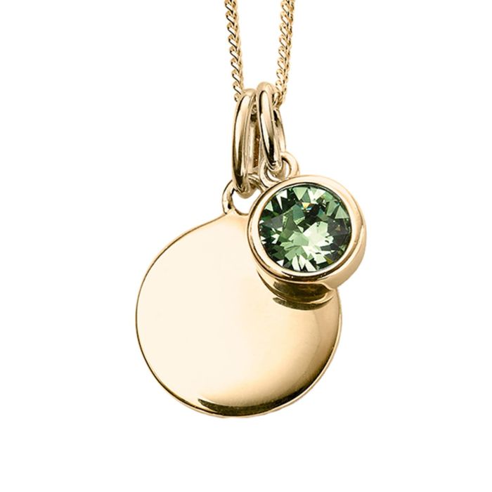 Gold Plated Birthstone Pendant Set
