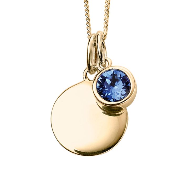 Gold Plated Birthstone Pendant Set