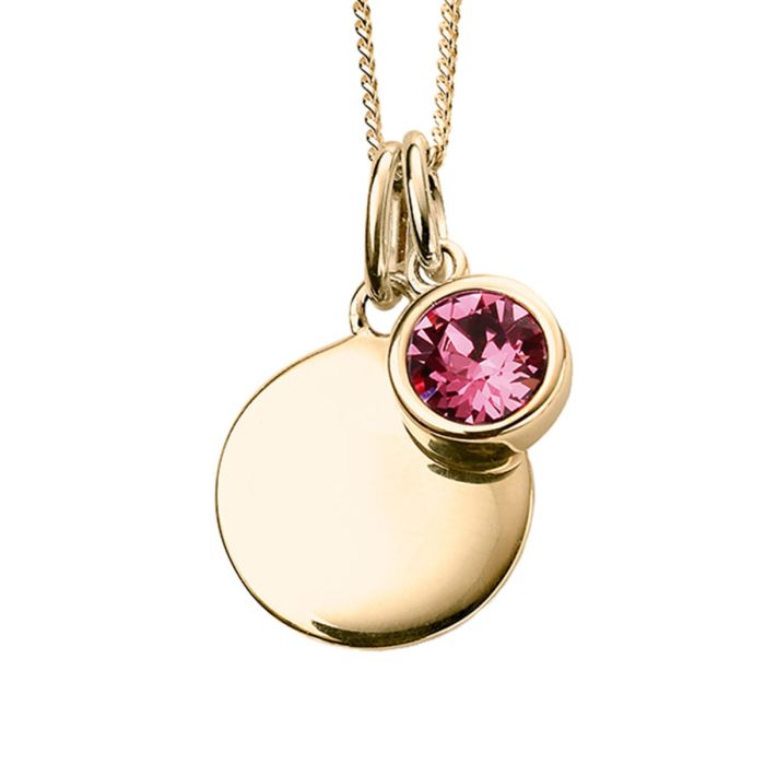 Gold Plated Birthstone Pendant Set