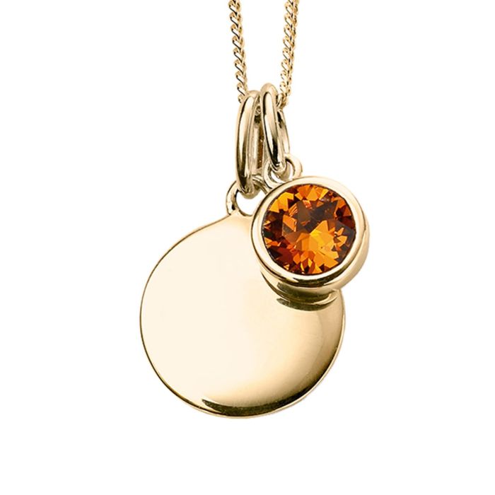 Gold Plated Birthstone Pendant Set