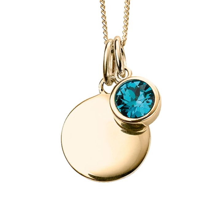 Gold Plated Birthstone Pendant Set