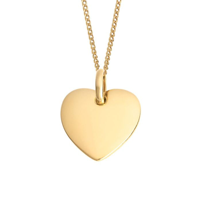Gold Plated Engravable Heart Tag Pendant P5105