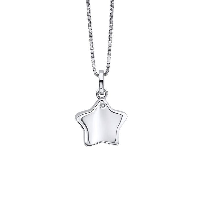 Silver Star Locket Pendant with Diamond P5361