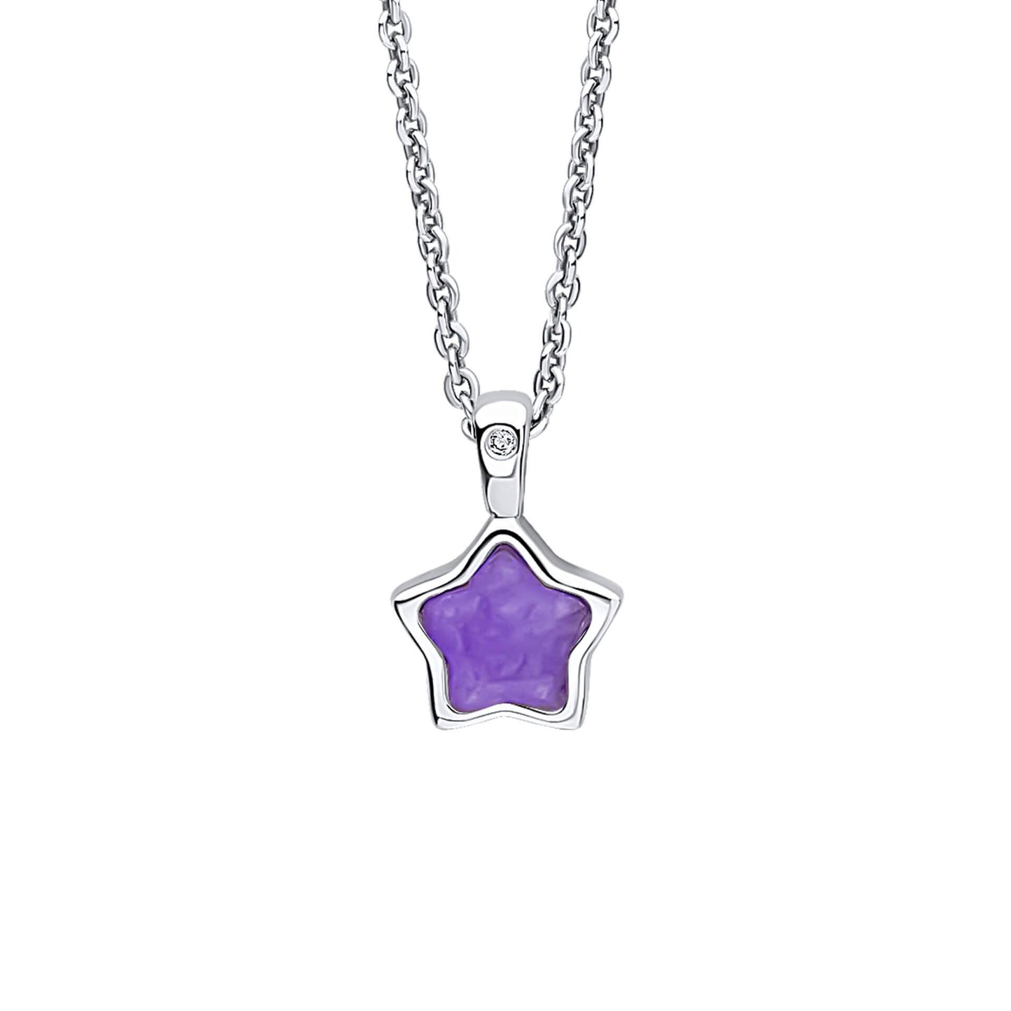 FEB Star Birthstone Necklace with Diamond P5369M
