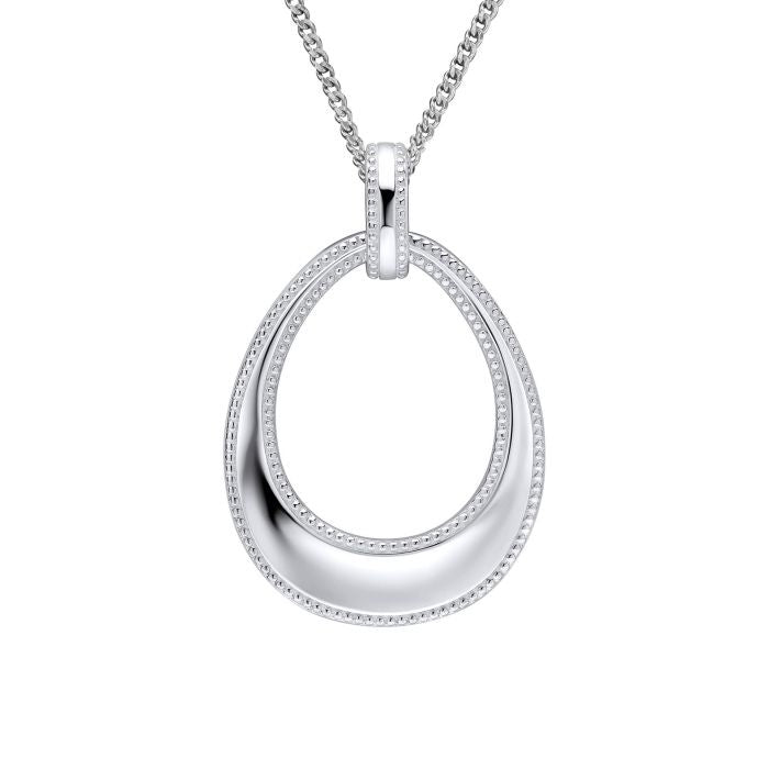 Silver Open Teardrop Pendant P5507