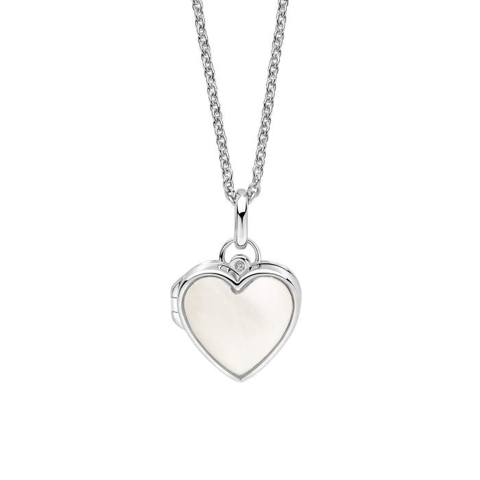 D For Diamond Pink MOP Heart Locket P5516P