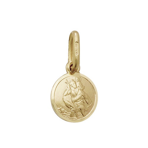9ct Yellow Gold Round St Christopher Pendant PN141