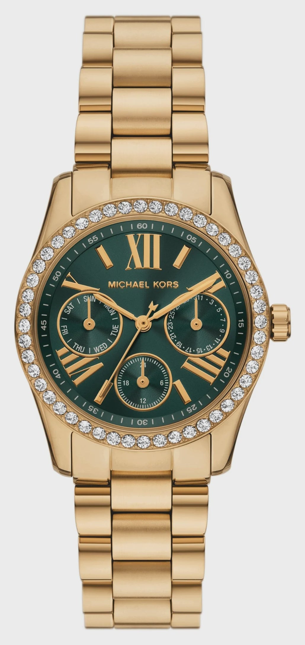 Michael Kors Mini Lexington Pave Bezel Green Dial Watch MK4924
