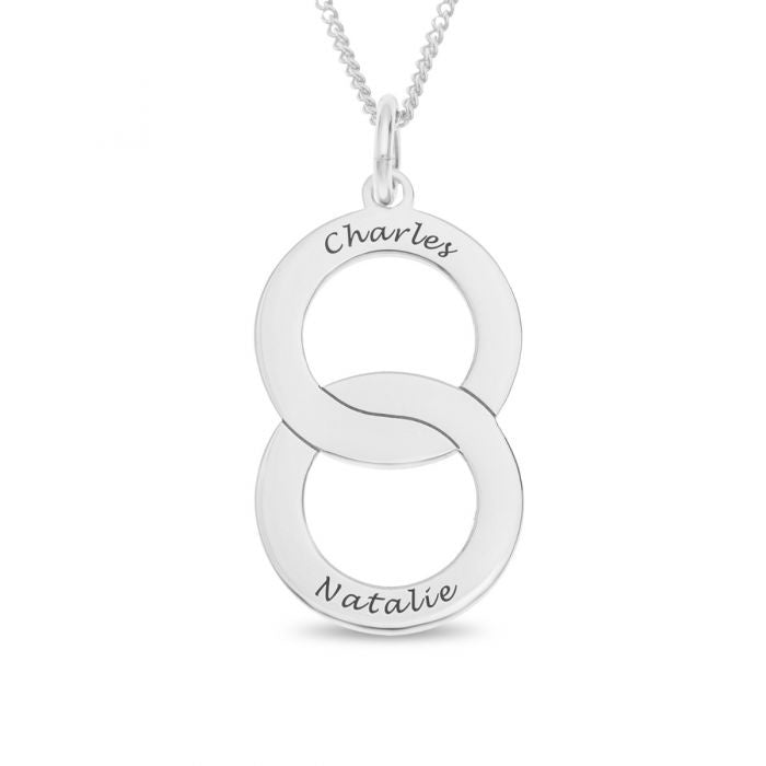 Silver Personalised Intertwined Necklace