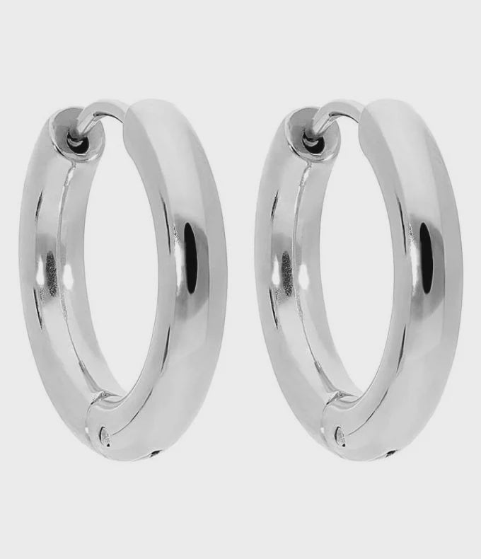 Qudo Stainless Steel Interc Aneto Earrings