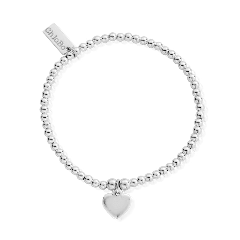 ChloBo Women's Iconic Mini Plain Heart Charm Bracelet SBCC024