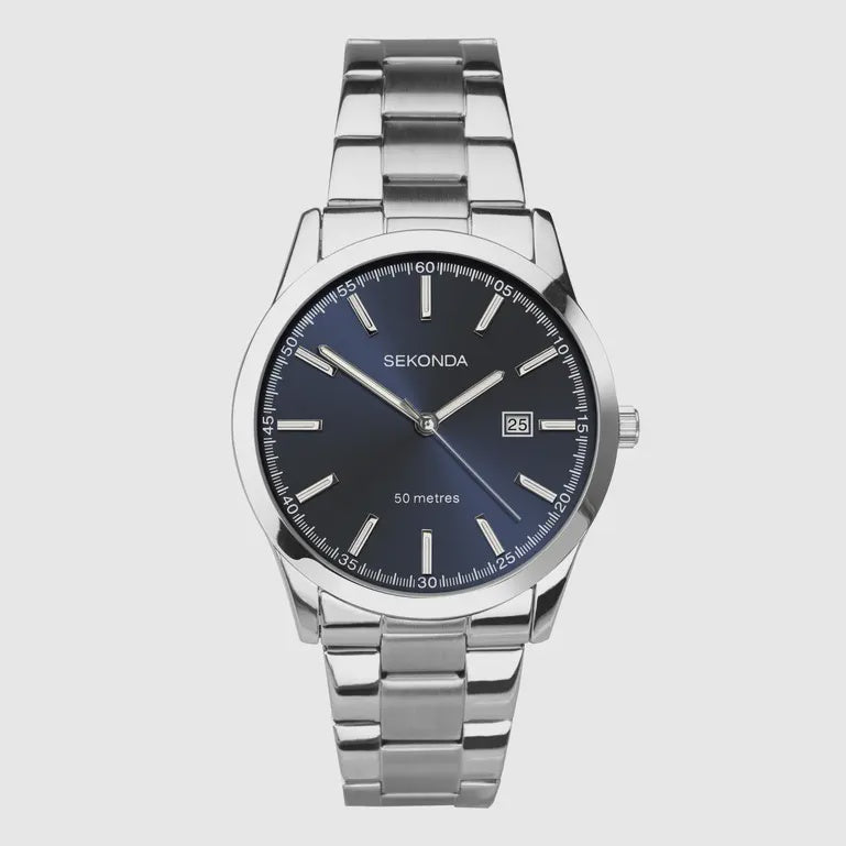 Sekonda Gents Steel Watch with Blue Dial 1943