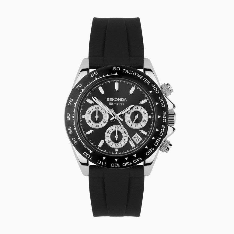Sekonda Gents Circuit Chronograph Watch Silver Alloy Case 30199