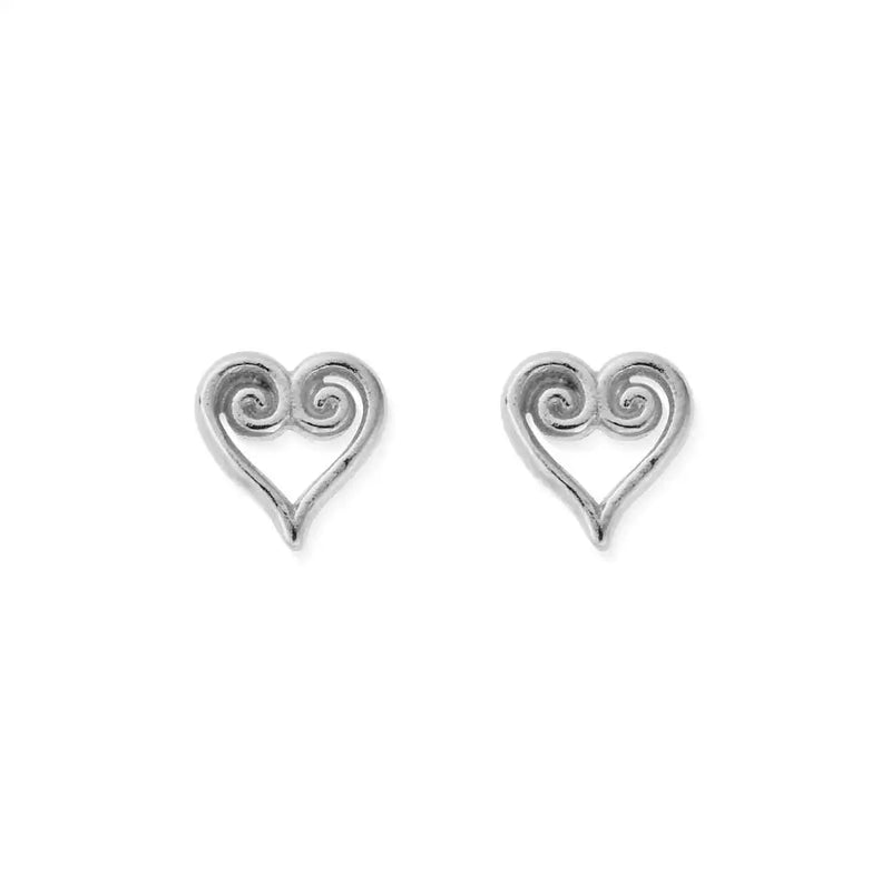 ChloBo Scroll Heart Stud Earrings SEST3424