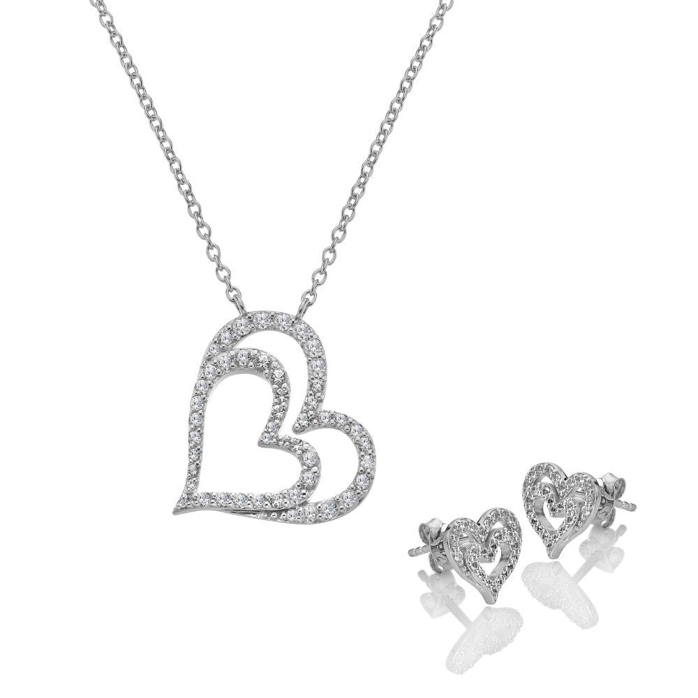 Hot Diamonds Silver Shimmer Heart Gift Set SS158