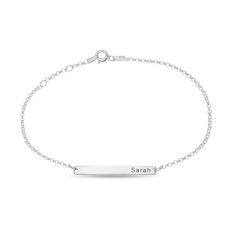 Silver Bar Curved Bracelet - Personalised