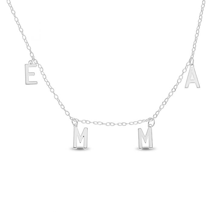 Silver Initial Letters Necklet - Personalised