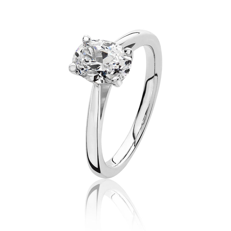 Silver Oval CZ Ring 8x6mm SRG0090CZ