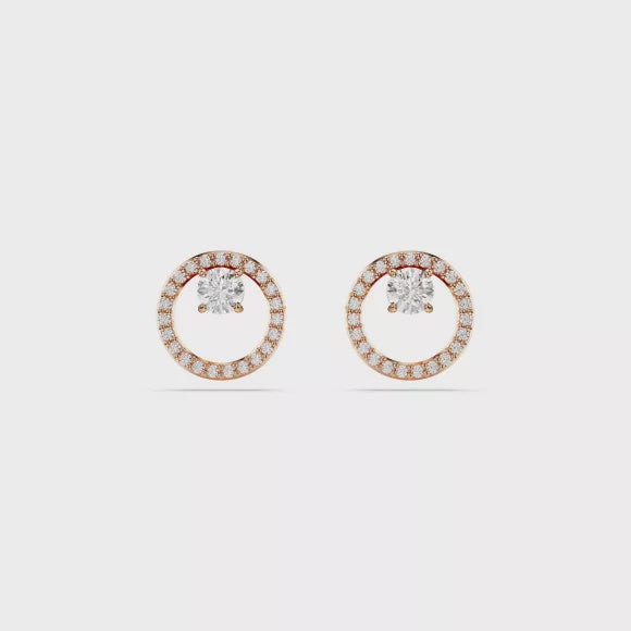 Swarovski Constella Pavé Rose Plated Stud Earrings 5692263