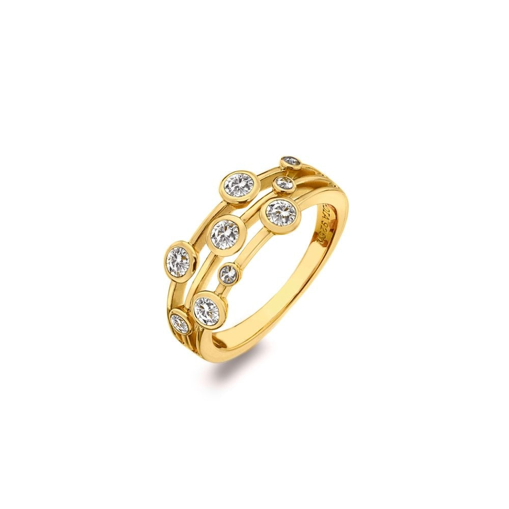 Hot Diamonds Yellow Tone Tender Statement Ring DR273