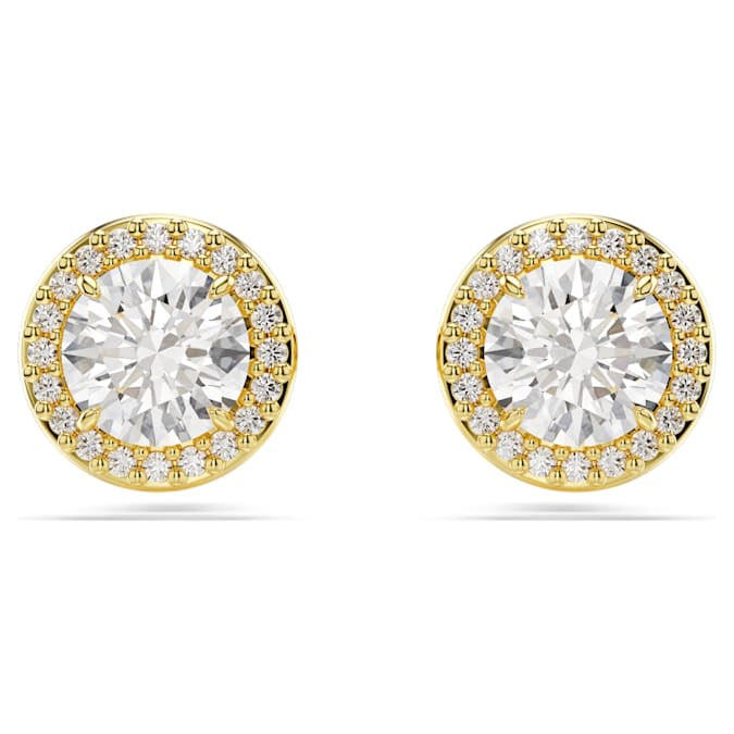 Swarovski Una Round Cut Gold Plated Earrings 5686637