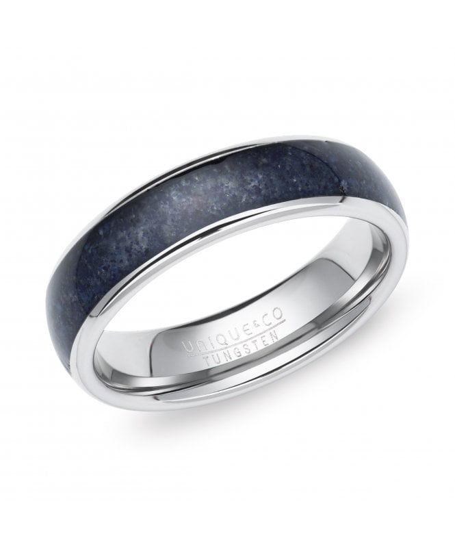 Unique & Co Tungsten Carbide with Lapis Lazuili 6mm