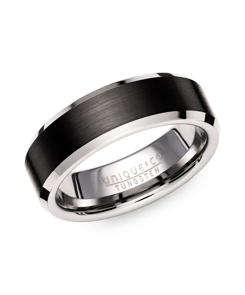 Unique & Co Tungsten Ring with Black Plating TUR-140
