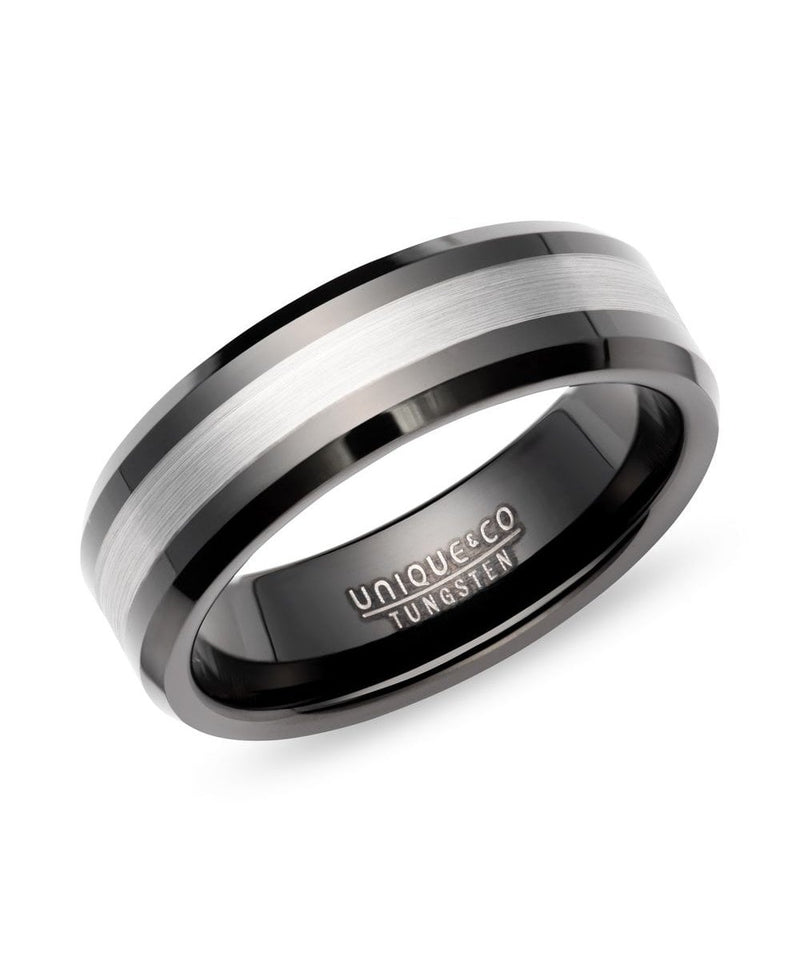 Unique & Co Tungsten Carbide Ring with Black Plating TUR-195