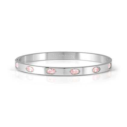 NOMINATION Pretty Bangles Steel 6 Oval Pink CZ (Large size) 029518-002