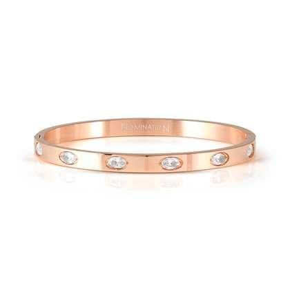 NOMINATION Pretty Bangles Rose finish 6 Oval White CZ (Large size) 029518-043