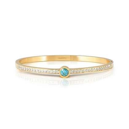 NOMINATION Pretty Bangles Yellow finish light blue CZ (Small Size) 029519-022