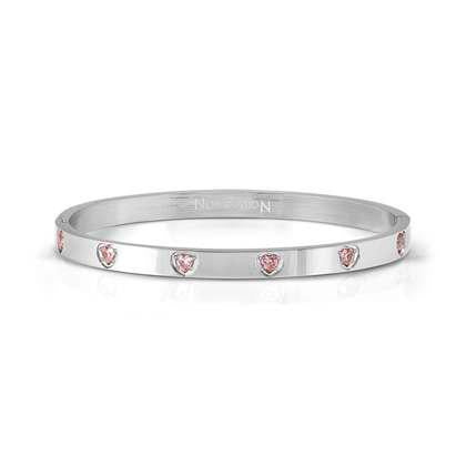 Nomination Pretty Bangles Steel Pink Heart CZ 029529-002