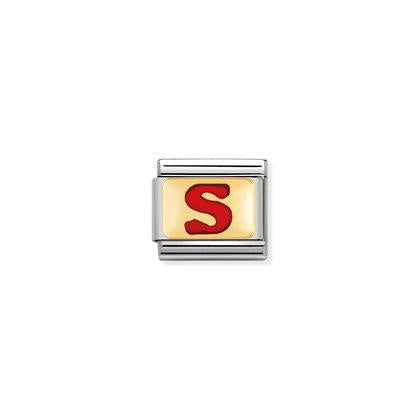 NOMINATION Red Letter S with Gold 030202-19