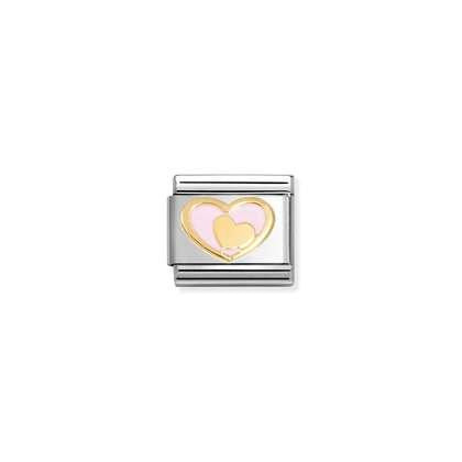 NOMINATION Gold Pink Enamel Heart 030283-30